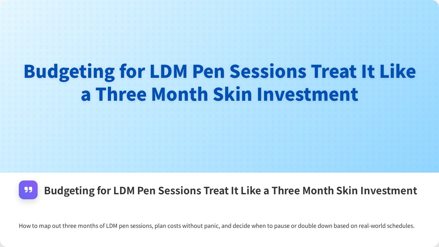 Budgeting for LDM Pen Sessions Treat It Like a Three Month Skin Investment