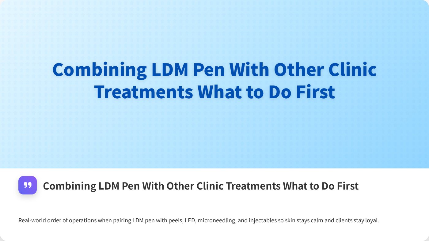 Combining LDM Pen With Other Clinic Treatments What to Do First