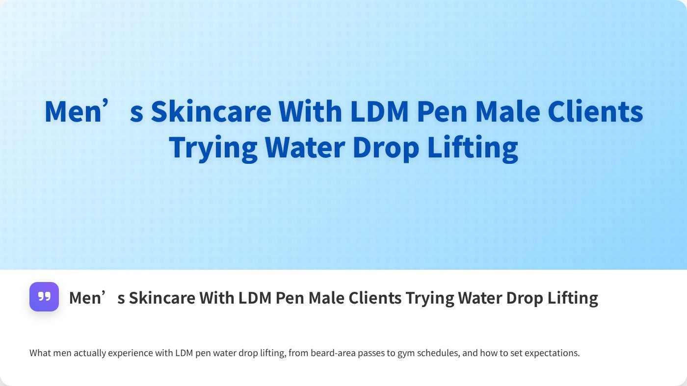 Men’s Skincare With LDM Pen Male Clients Trying Water Drop Lifting